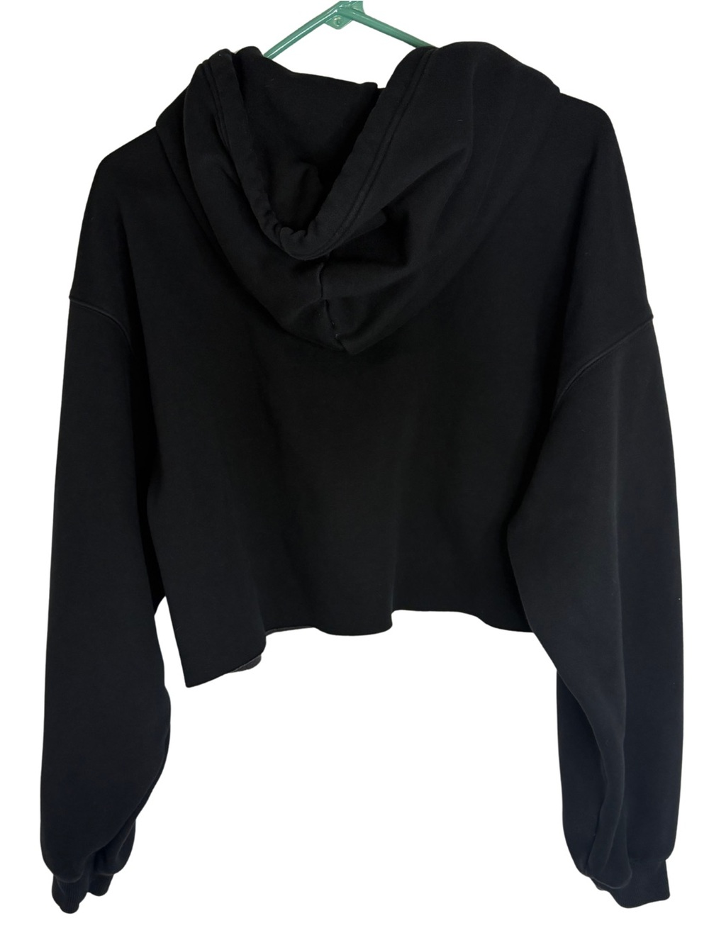Fabletics Black Cropped Pullover Hoodie with Drawcord - Picture 2 of 4